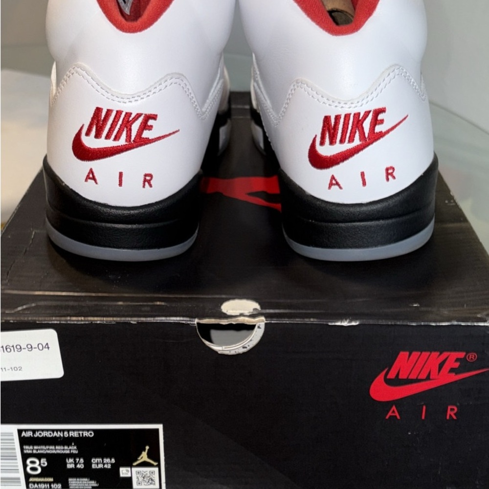 Jordan White and Red Athletic Shoes Classic Design